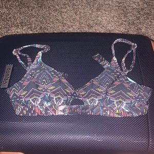 multicolored bikini swim top